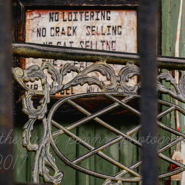 New Orleans Photography, New Orleans Prints, New Orleans Art, New Orleans Decor, No Loitering, New Orleans signs, French Quarter photo, NOLA