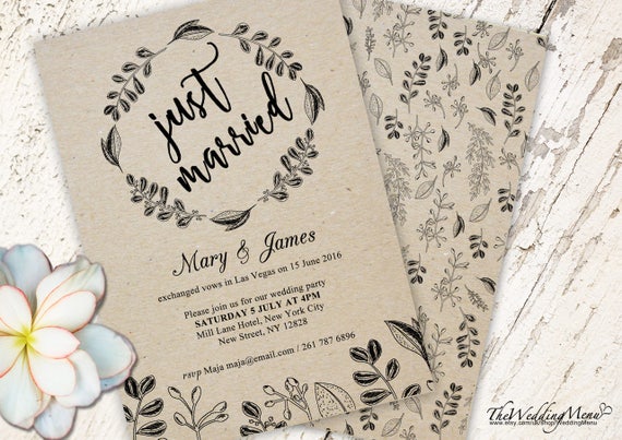 elopement invitation cards save the date elopement reception etsy