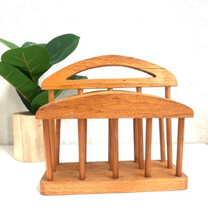 Vintage wooden  napkin holder/ farmhouse kitchen / natural wood midcentury home