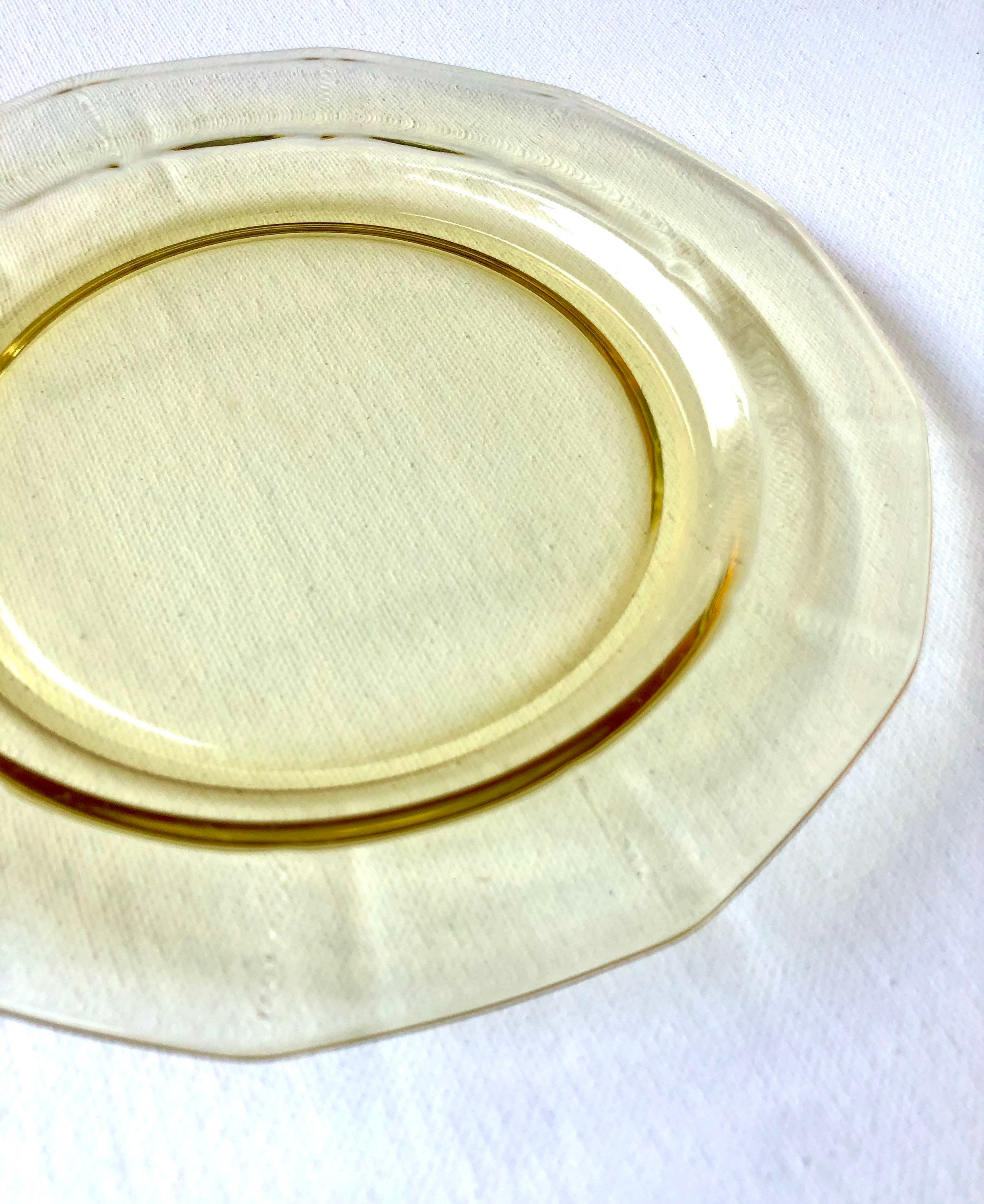 Vintage Yellow Glass Plates Fostoria Topaz Yellow Plates Etsy