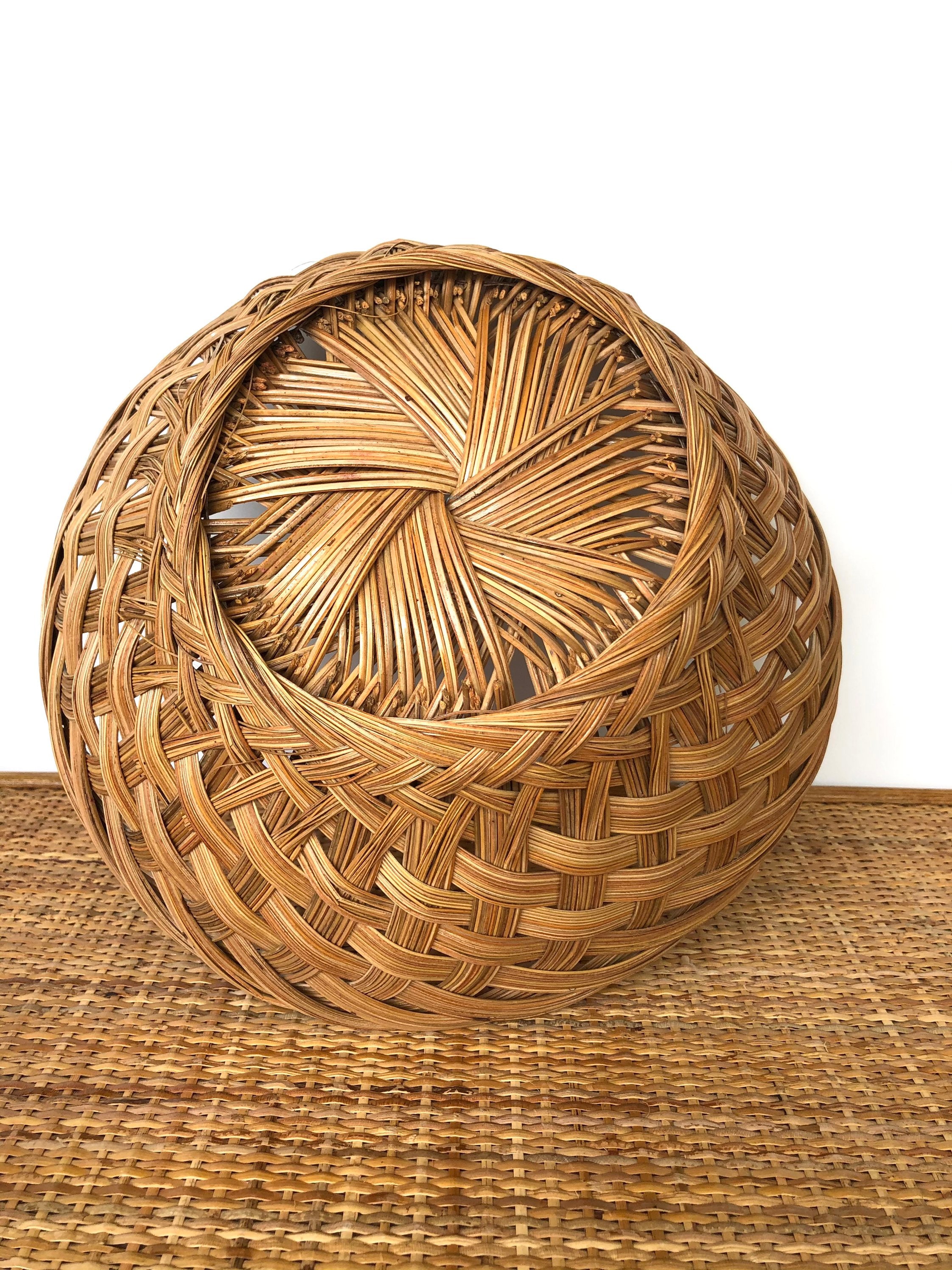 Large Wicker Rattan basket/ wicker bowl / boho home decor Etsy