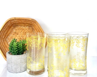 Vintage Libbey Yellow Glass Tumblers, Set of 5 - Etsy