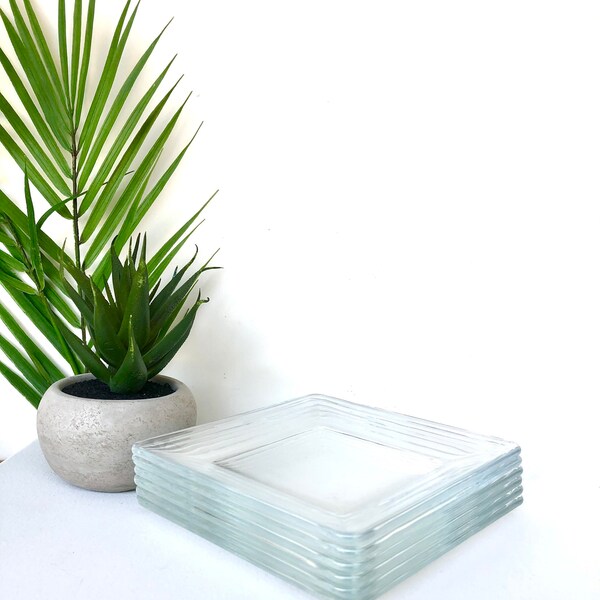Square Glass Plate Etsy