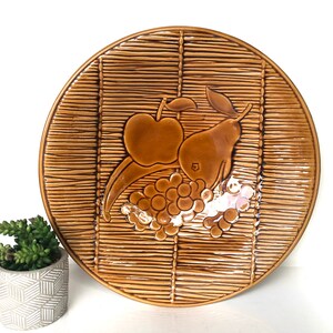 Vintage glazed fruit bowl / plate midcentury kitchen / boho home