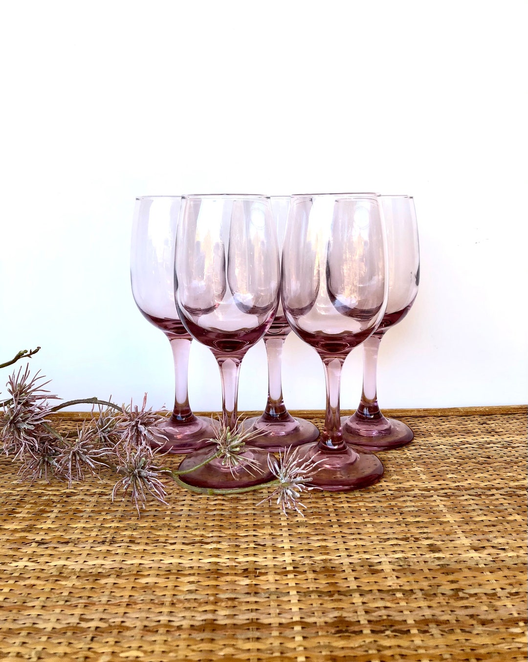 Vintage Pink Glass Libbey Pink / Plum Wine Glass for Champagne Pink ...