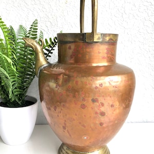 Antique copper / brass watering jug farmhouse / rustic home decor/ floral centerpiece