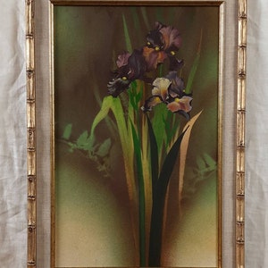 Pintura a óleo original, Íris, artista ucraniano, Flores, Belas Artes Europeias