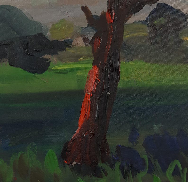 Oil Landscape, Village Landscape, Original Oil Painting, Ukrainian