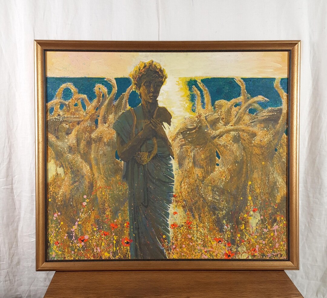 ORPHEUS オルゴール Yesterday My Way Orpheus With Dancing Maenads, Symbolist Acrylic Painting
