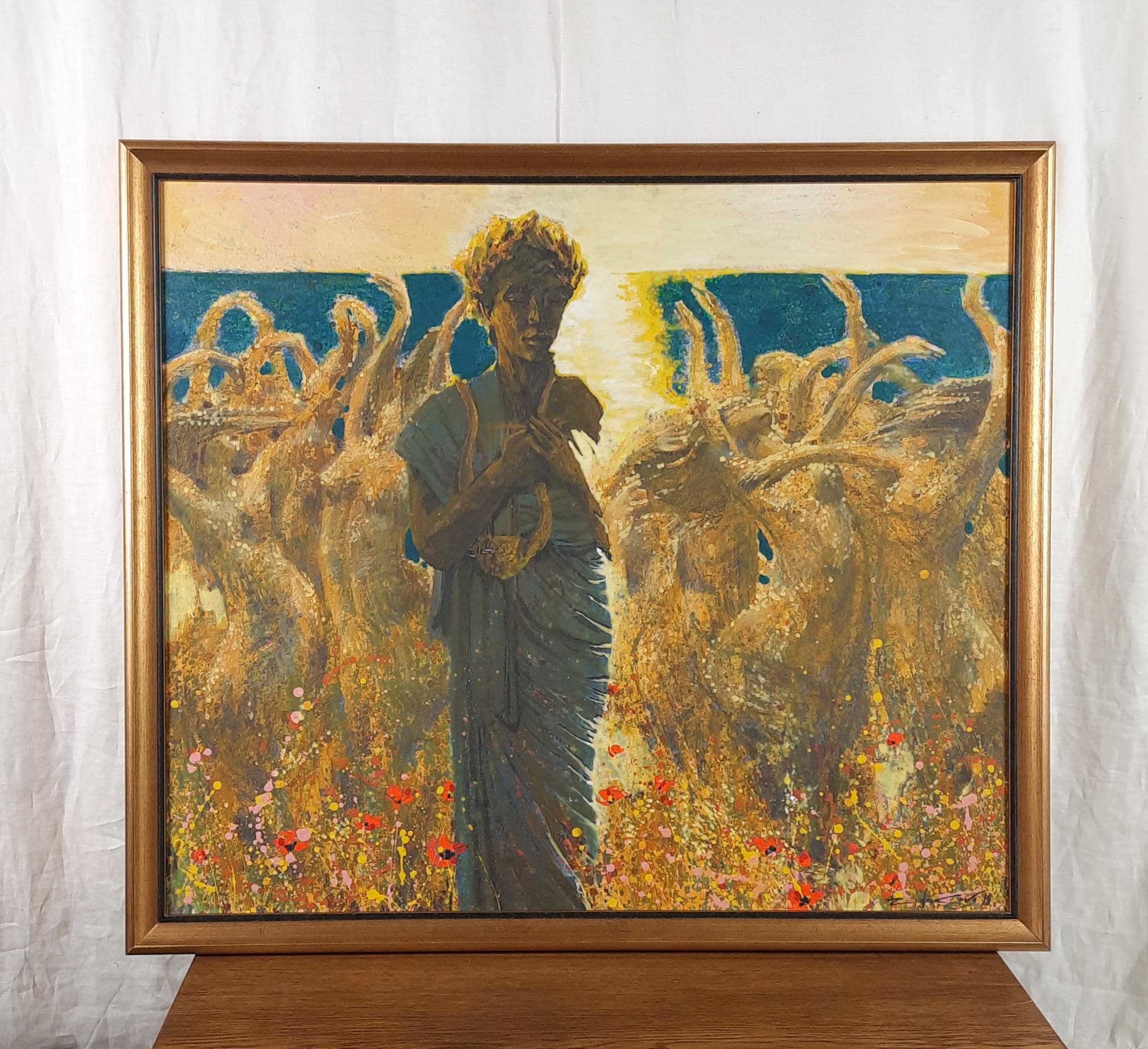Orpheus With Dancing Maenads, Symbolist Acrylic Painting