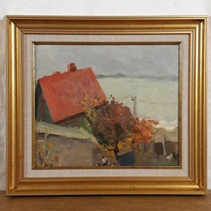 Pintura a óleo original, artista ucraniano, paisagem marinha, belas artes europeias, única