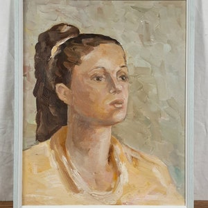 Pintura a óleo original, Retrato feminino, Artista ucraniano, Belas artes europeias, Único