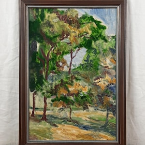 Paisagem de Outono, Árvores, Pintura a Óleo Original, Artista Ucraniano