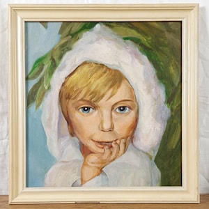 Pintura a óleo original, artista ucraniano, retrato, pintura vintage, belas artes europeias, único