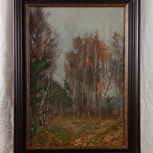 Pintura a óleo original, artista ucraniano, paisagem, paisagem de outono, belas artes europeias, única