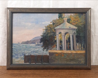 Landscape with Rotunda, Seascape Painting, Landscape Art, Original Oil Painting, Ukrainian artist