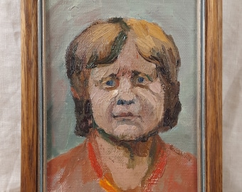 Female Portrait, Vintage Painting, Original oil painting, Ukrainian artist