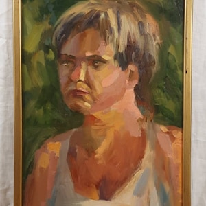 Pintura al óleo original, retrato femenino, artista ucraniano, bellas artes europeas, pieza única