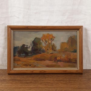Paisagem de árvores de outono – Pintura a óleo original – Belas artes ucranianas