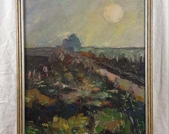 Sunny Field, Landscape Painting, Original oil painting, Ukrainian artist Faraponov