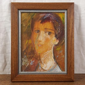 Ritratto femminile d'epoca – Dipinto a olio figurativo originale – Arte europea dell'artista Geta