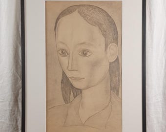 Female Portrait, Original Pencil Drawing, Ukrainian Artist Kozlyanin
