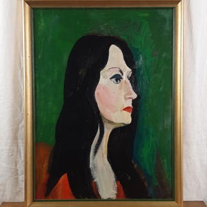 Retrato Feminino, Arte Vintage Colecionável, Pintura a Óleo Original, Arte Figurativa Europeia, Clássico Atemporal, Artista Ucraniano Chereshnya