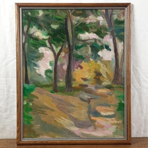 Paisagem de árvores de outono – Pintura a óleo original – Belas artes ucranianas
