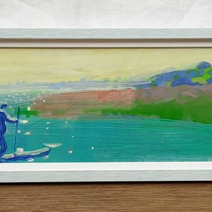 Pintura a óleo original, artista ucraniano, paisagem marinha, belas artes europeias, única
