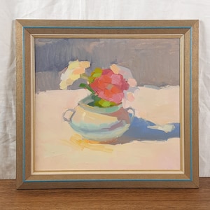 Vaso de flores, pintura de flores, buquê de flores a óleo original, natureza morta botânica, artista ucraniano Koval