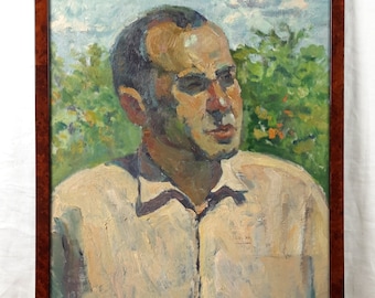 Portrait au soleil, Portrait d'homme, Peinture à l'huile originale, Artiste ukrainien