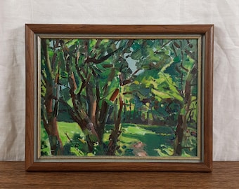 Paysage ensoleillé avec arbres - Peinture à l&#39;huile originale - Artiste ukrainien Shilov