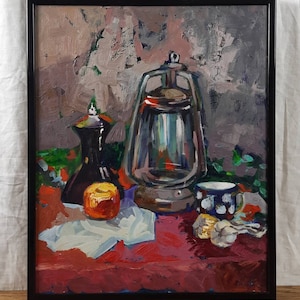 Pintura a óleo original, artista ucraniano Chirkov, Natureza morta, Belas artes europeias, Única