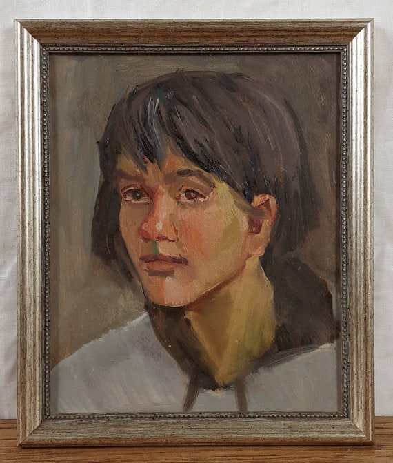 Painting European Fine Art Original Vintage Portrait Ukrainian artist ...