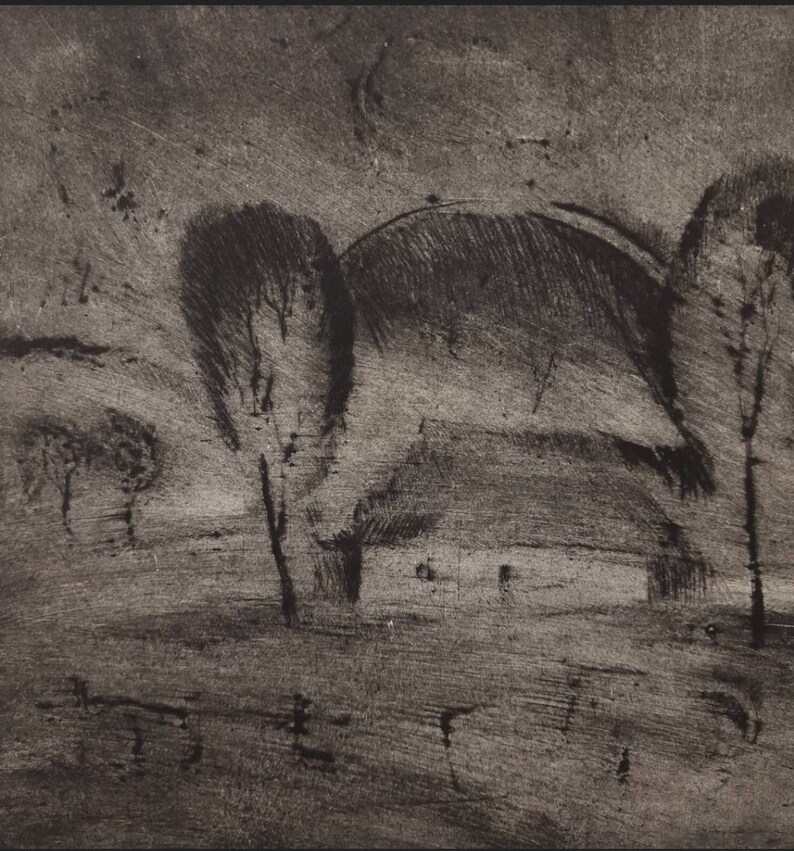 Original Etching Dry Point Etching Ukrainian Artist Etsy