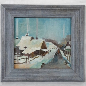 Pintura a óleo original, artista ucraniano, pintura vintage, belas artes europeias, única