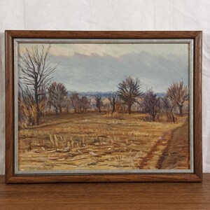 Campo de Outono, Paisagem de Outono, Pintura a Óleo Original, Artista Ucraniano