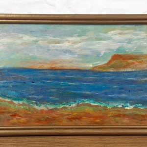 Pintura a óleo original, artista ucraniano, paisagem marinha, belas artes europeias, única