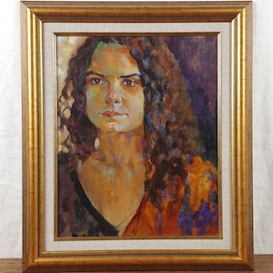 Pintura a óleo original, Retrato feminino, Artista ucraniano, Belas artes europeias, Único