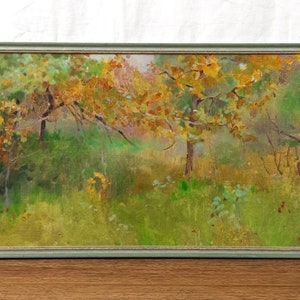 Paisaje de árboles otoñales – Pintura al óleo original – Bellas Artes de Ucrania