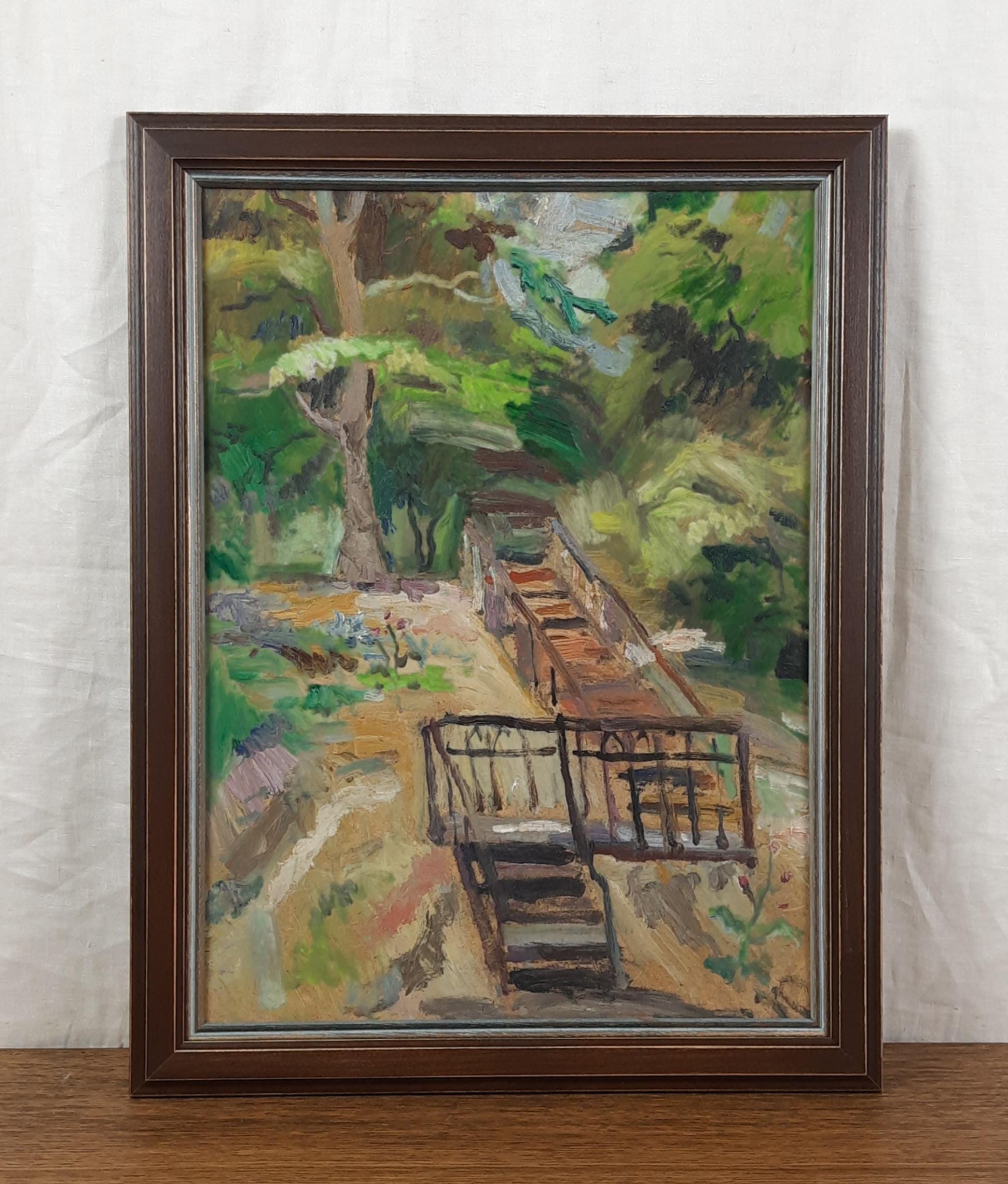 木々のある晴れた風景 – オリジナル油絵 – ウクライナ自然芸術 - Etsy 日本