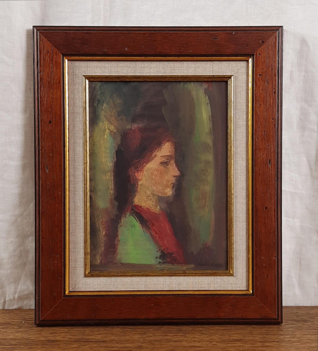 Vintage Female Portrait – Original Figurative Oil Painting – European ...