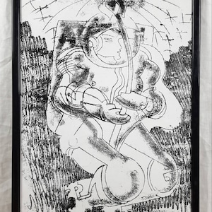 Monotipo originale, Astronauta, Contemporaneo, Artista ucraino Likhovid