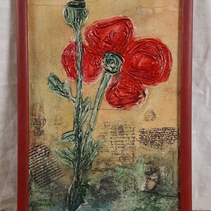 Pintura original, Flores, Papoula, Artista ucraniano, Belas Artes Europeias