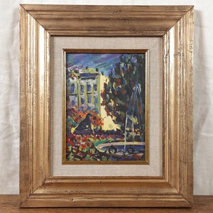 Pintura original em guache, paisagem urbana de Odessa, artista ucraniano Strelnikov, belas artes europeias, única