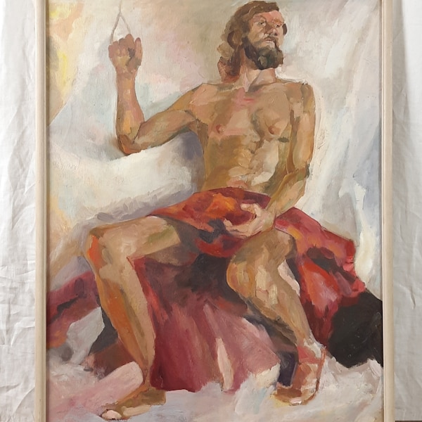 Original oil painting, Male Portrait, Male Nude, Ukrainian artist, European Fine Art, One of a kind