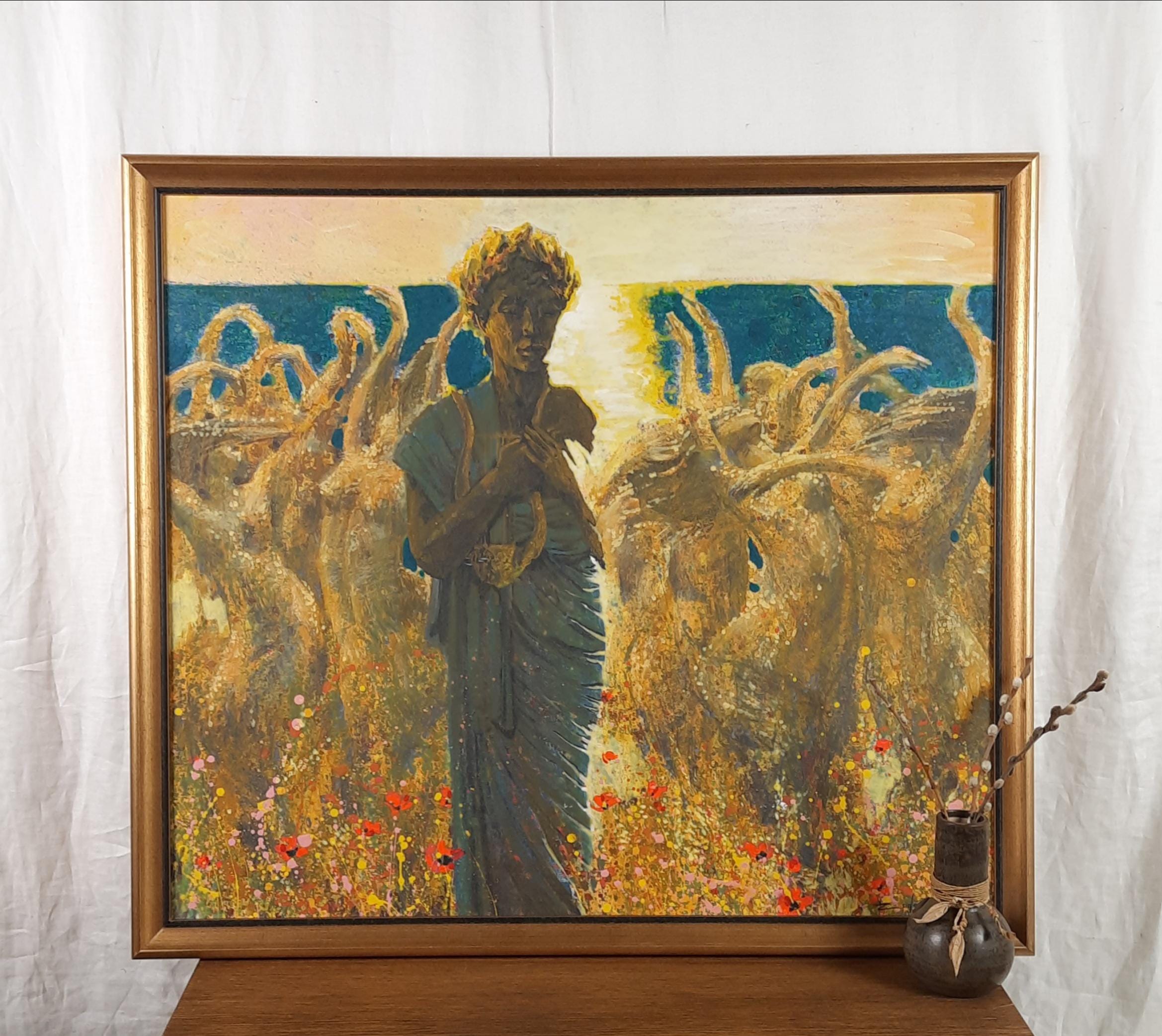 Orpheus With Dancing Maenads, Symbolist Acrylic Painting