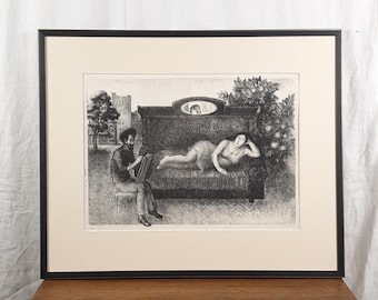 Litografia Wiery Morozowej, ukraińska sztuka figuratywna lat 80. XX wieku, oprawiona