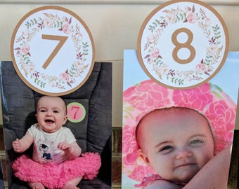 Floral First Birthday Photo Banner: Boho Milestone Decor