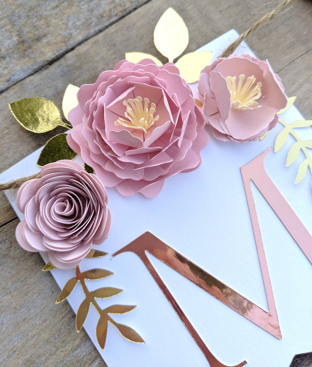 Paper Roses Banner Floral Paper Flower Banner: Rose Gold Baby Shower Decor - Etsy